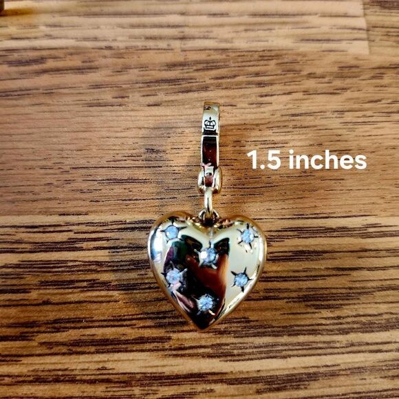 JUICY COUTURE Vintage Gold and Crystal Heart Charm IOB ENCHANTED! - Picture 6 of 8